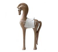 kowaku Caballo Decorativo de Estatua Escultura Figura Adorno en Resina con Presencia Serena y Textura Tallada para Resaltado Animal en Mesa Auxiliar Adecuado, Nogal, Tipo B