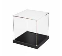 kowaku Caja Acrílica Transparente Alta Transparencia Expositor Metacrilato Colecciones Base Resistente Vitrina Expositora para , 20x40x40 Cm Largo X Ancho X Alto , Base Negra