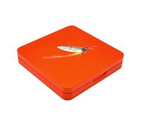 kowaku Caja para Moscas de Pesca Estuche de Aparejos Caja de Señuelos Porta Moscas Funda de Anzuelos Metálica con 16 Ranuras Adecuado para Pescadores de AGU, Naranja