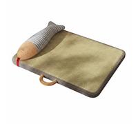 kowaku Cama para Gato Cama Esterilla Colchón Cojín con Ratán Imitación Fresco y Esponja 3D de Soporte Resistente a Arañazos y Fácil de Limpiar Adecuada para, Marrón+Gris, M