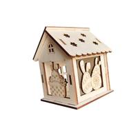 kowaku Casa de Madera para Colgar Artesanía de Primavera Kit DIY para Pascua Arte de Pintura en Casa de Conejo 3D con Función Creativa Adecuada, Style a