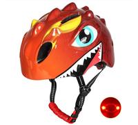kowaku Casco Infantil Dinosaurio Púas 3D Casco Dinosaurio Cartoon para Niños, Ciclismo, Naranja