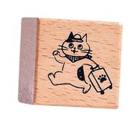 kowaku Cat Stamp Rubber Wood Block para niños Lindo animal para el álbum de fotos Diy Craft, Viajar