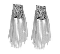 kowaku Charreteras de Cadena con eslabones y borlas, Accesorio Uniforme para Bodas, niños y Adolescentes, 2 uds, Plata