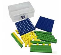 kowaku Children Arithmetic Aid Accesorio Educativo Matemático Barras Bloques Unidades Base Diez Plástico Sólido Adecuado para Uso Escolar Ejercicios de Suma, 62 Piezas Acoplable