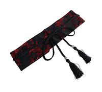 kowaku Cinturón Ancho Faja Correa Kimono Banda Cintura Flor Ciruela Bordado Plum Blossom Accesorio Vestido Satinado Adecuado para Fiestas Cumpleaños