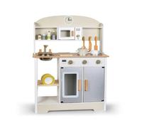 kowaku Cocinita Compacta Cocinita Infantil con Fregaro Interactiva Cocina Infantil para Niñas, Cocina Japonesa Grande A, Versión Alta 68x25.5x86cm, Color Blanco Y Gris