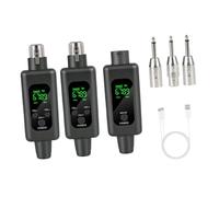 kowaku Dispositivos de transmisión inalámbricos de audio de transmisión inalámbrico Kit de adaptador de micrófono XLR recargable, Negro, 1 Por 2