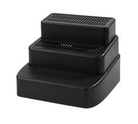 kowaku Escalera para Arenero Rampa para Mascotas de 3 Niveles con Peldaños Desmontables Y Rejilla Filtrante Adecuada para Gatos Mayores Y Gatitos, Negro