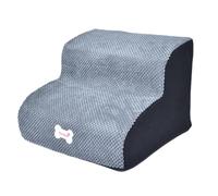 kowaku Escalera para Mascota con Diseño Desmontable Peldaños Anchos Y Profundos Rampa para Perros Pequeños Cubierta de Terciopelo Lavable Adecuada para Masco, Gris 30cm Alto