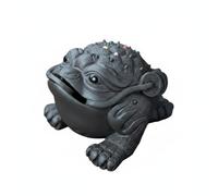 kowaku Escultura de Cerámica Rana de Estatua Ornamental Figura Decorativa Adorno de Té en Arcilla Púrpura Textura Mineral y Presencia Serena para Vitrina, Pequeño