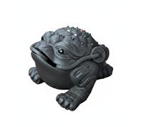 kowaku Escultura de Cerámica Rana de Estatua Ornamental Figura Decorativa Adorno de Té en Arcilla Púrpura Textura Mineral y Presencia Serena para Vitrina, Grande