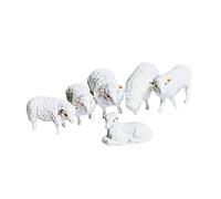 kowaku Figura Diorama de Tren Muñeco Pintado Modelo Escala 1 87 Accesorio de Construcción de Paisajes Miniaturas en Resina Pieza Decorativa Hecha a M, 6 ovejas