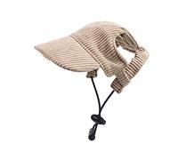 kowaku Gorra Baseball para Perros Medianos O Sombrero Corduroy Sunbonnet para Protege Ojos Correa Ajustable con Orejeras Adecuado para Paseo Viaje Fi, Caqui L