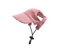 kowaku Gorra Baseball para Perros Medianos O Sombrero Corduroy Sunbonnet para Protege Ojos Correa Ajustable con Orejeras Adecuado para Paseo Viaje Fi, Rosa XL