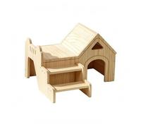 kowaku Industrial Casa de Madera para Mascotas Refugio Cobertizo Acabado de Claras y Entrada Arqueada con Techo Inclinado Adecuada para Interiores Relajación