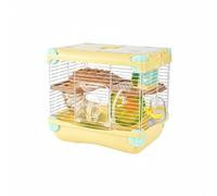 kowaku Jaula para Hámster Funcional con Varios Niveles Ruedas para Correr de Ventilación y Puerta Amplia Adecuada para Familias con Mascotas Decoración del Hogar, Amarillo, 1-Capa 617