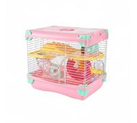 kowaku Jaula para Hámster Funcional con Varios Niveles Ruedas para Correr de Ventilación y Puerta Amplia Adecuada para Familias con Mascotas Decoración del Hogar, Rosa, 1-Capa 617