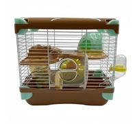 kowaku Jaula para Hámster Funcional con Varios Niveles Ruedas para Correr de Ventilación y Puerta Amplia Adecuada para Familias con Mascotas Decoración del Hogar, Marrón, 1-Capa 617