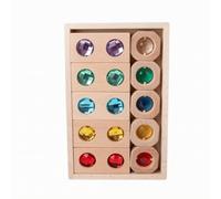 kowaku Juguete Bloques con Insertos | Para Motricidad Fina, Bloques Construcción roble, Lisos, Actividas Preescolares, Niños en Edad Preescolar, Estilo B