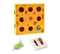 kowaku Juguete Interactivo Eléctrico para Gatos, Juguete de Plumas para Golpear Ratones, Juguete de Inteligencia para Gatos, 28,5 x 28,5 x 7,5 cm