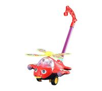 kowaku Juguete para Caminar Infantil de Desarrollo Temprano Juguete de Empuje Carrito de Avión Infantil Juguete Equilibrio Educativo Adecuado para Niños, Rojo