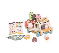 kowaku Juguetes de Carritos de Helados de Madera, Vehículos de Helados de Madera, Juguetes de Comida