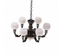 kowaku Lámpara Colgante en Miniatura Candelabro Lámpara de Techo Accesorio de Aleación con Estilo Clásico y Copas Delicadas CREA Atmósfera en Rincones 1 12, Bronce