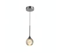 kowaku Lámpara de Techo de Cristal Lámpara Colgante Compacta Plafón Lámpara de Suspensión con Copa de Cristal y Base de Metal Crea Iluminación Suave y, Plateado, Estándar, Luz Cálida