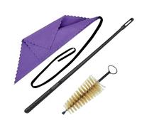 kowaku Limpiador de flauta para, 3 piezas, herramienta de limpieza, accesorio portátil para saxofón piccolo, varilla y cepillo multifuncionales, PÚrpura