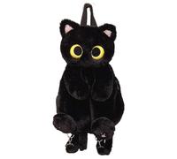 kowaku Lindo Animal de Peluche Gato Mochila Mochila Escolar Mochila Suave Y Elegante Mochila Escolar para Mujeres Niños Estudiantes Niñas Regalos de Cumpleañ, Negro