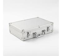 kowaku Maletín de Fichas de Juego de Aluminio Caja Estuche Contenedor Organizador de Viaje con Diseño Portátil y Separadores Adecuado para Póquer Mahjong, Maleta de Mano Plateada de 300 fichas