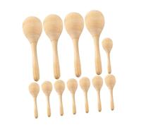 kowaku Maracas de madera percutidas a mano Maracas pintadas a mano Maracas en sin terminar para regalo de cumpleaños, 12 Uds.