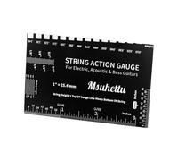 kowaku Medidor de Altura de Cuerdas, Regla de Guitarra, Medidor de Espaciado de Cuerdas, Herramienta de Luthier de Diseño Portátil para Una Rápida Comprobaci, Negro