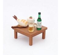 kowaku Mesa Japonesa en Miniatura Marrón Miniatura Compacto Mueble para Coleccionistas, Maquetas, Juego De Sushi De Mesa Japonesa Juego Seis