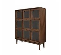 kowaku Mini Mueble Organizador Armario Miniatura Gabinete Vitrina Cajonera de Madera con 9 Divisiones para Exhibir Accesorios Adecuado para Sala Cocina, Nogal, 178x58x207 Mm