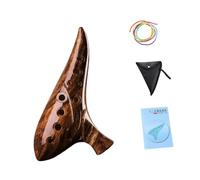 kowaku Ocarina Alto C con 12 Orificios Instrumento Musical Profesional Portátil de Resina Diseño Ergonómico Ligera Adecuada para Principiantes Coleccionistas, Marrón Oscuro