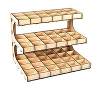 kowaku Organizador de Pinturas de Madera Estante Giratorio Soporte de Botes de Pigmento Módulo de Almacenamiento Montaje Sin Herramientas Adecuado para, 3 Capas de 54 Rejillas