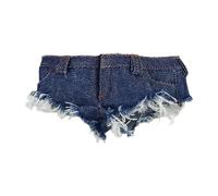 kowaku Pantalones Cortos Figura de Acción Femenina Miniatura Short para Muñeca BJD Casual de Muñeca Tejido Denim Realista Adecuado para Cole, Azul Oscuro