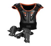 kowaku para Niños Traje de Protección Protección Rodilleras Coderas Materiales EVA PP Transpirable Adecuado para Ciclismo Patinaje Mot, Naranja Negro, S