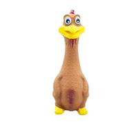 kowaku Pollo de Goma Juguete para Mascotas Y Niños Pollo Divertido Juguete de Látex Interactivo Pollo Squeaky Adecuado para Estrés, Negro 18x7cm