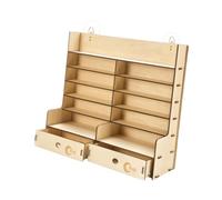 kowaku Rack de Pintura en Miniatura Montada en La Pared de 45x385 Cm Asamblea Simple para La Herramienta de Arte de Uñas Ahorra Espacio Versátil de Madera