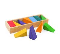 kowaku Rainbow Bloques de Construcción Madera Apilable Juguete Educativo Geométrico Promueve Razonamiento Lógico y Coordinación Manual para Niños en Ambiente Hogareño O Escolar, Triángulo