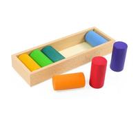 kowaku Rainbow Bloques de Construcción Madera Apilable Juguete Educativo Geométrico Promueve Razonamiento Lógico y Coordinación Manual para Niños en Ambiente Hogareño O Escolar, Cilindro
