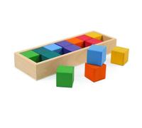 kowaku Rainbow Bloques de Construcción Madera Apilable Juguete Educativo Geométrico Promueve Razonamiento Lógico y Coordinación Manual para Niños en Ambiente Hogareño O Escolar, Cuadrado