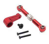 kowaku RC Car Set de Servo Link Pull Rod Tirantes Servo Varillas Ajustables Brazo de Servo Manufactura CNC en Metal Adecuado para Entusiastas Mantenimiento Y, Rojo