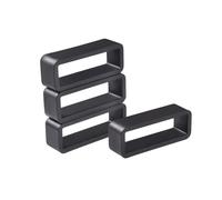 kowaku Reemplazo de bucles de correa de reloj, anillo de retenedor ligero, bucles de silicona negros, accesorio de sujeción de correa de reloj, 4 Uds, 22MM