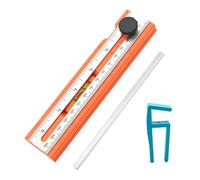 kowaku Regla de Carpintería Multifuncional Herramienta de Medición para Carpinteros Regla de Marcado Rotatoria con Nivel de Burbuja Plantilla de Posicionamie, 1 Ruler W 4 Clips
