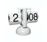 kowaku Reloj de Mesa Automático con Páginas Reloj de Reloj de Escritorio Reloj Decorativo Reloj Mecánico Tarjetas y Minuto, Negro, 24 Horas, Fuente Gruesa, Acero Inoxidable