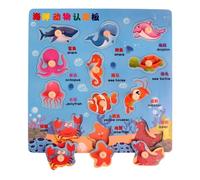 kowaku Rompecabezas Infantil de Figuras Madera Juego Pedagógico de Asociar Formas Diferentes Actividades Visuales Adecuado para Hogar Educación Escolar Sesiones Individuales, Animales Marinos